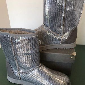 Sox Tab Sequin Booties